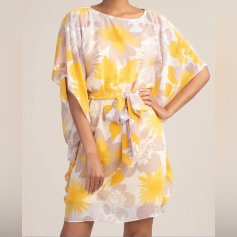 NWT Trina Turk Yellow Floral Paradise Dress Size Small